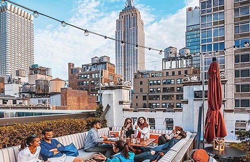 Empire views at Refinery Rooftop