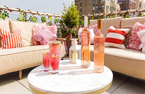 Rosé bottles at, Rosé Terrace