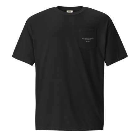 unisex garment dyed pocket t shirt black front daadb jpg