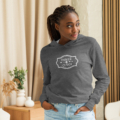 unisex hooded long sleeve tee grey triblend front bb jpg